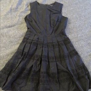 Anne Taylor Petite Black Babydoll dress with lace